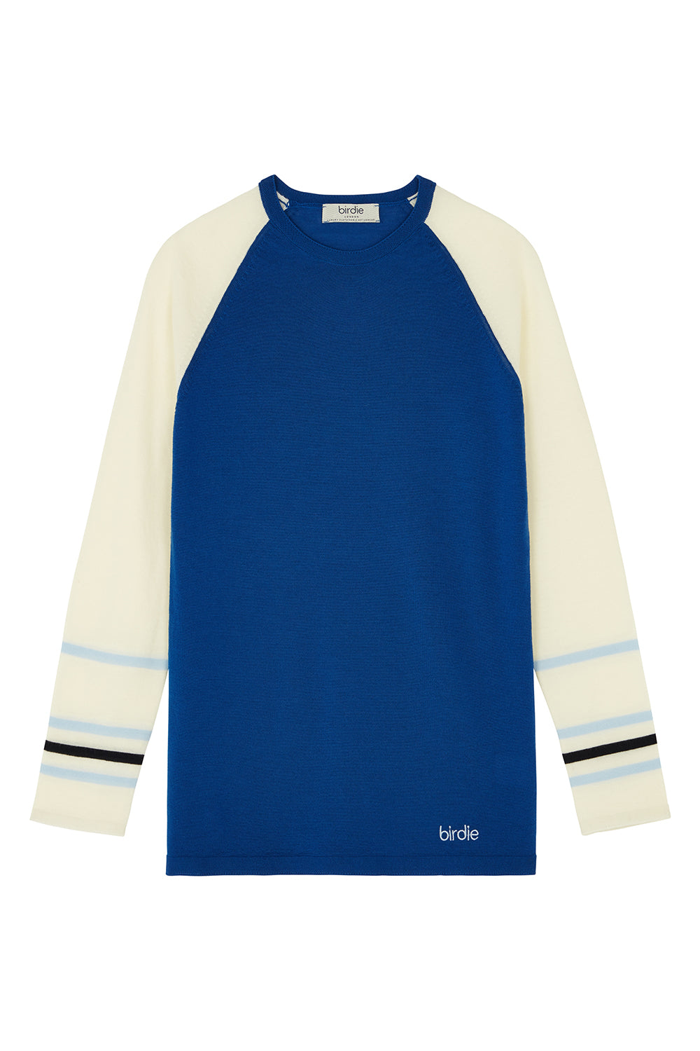 Under-Birdie base layer in Cobalt, sky blue & cream