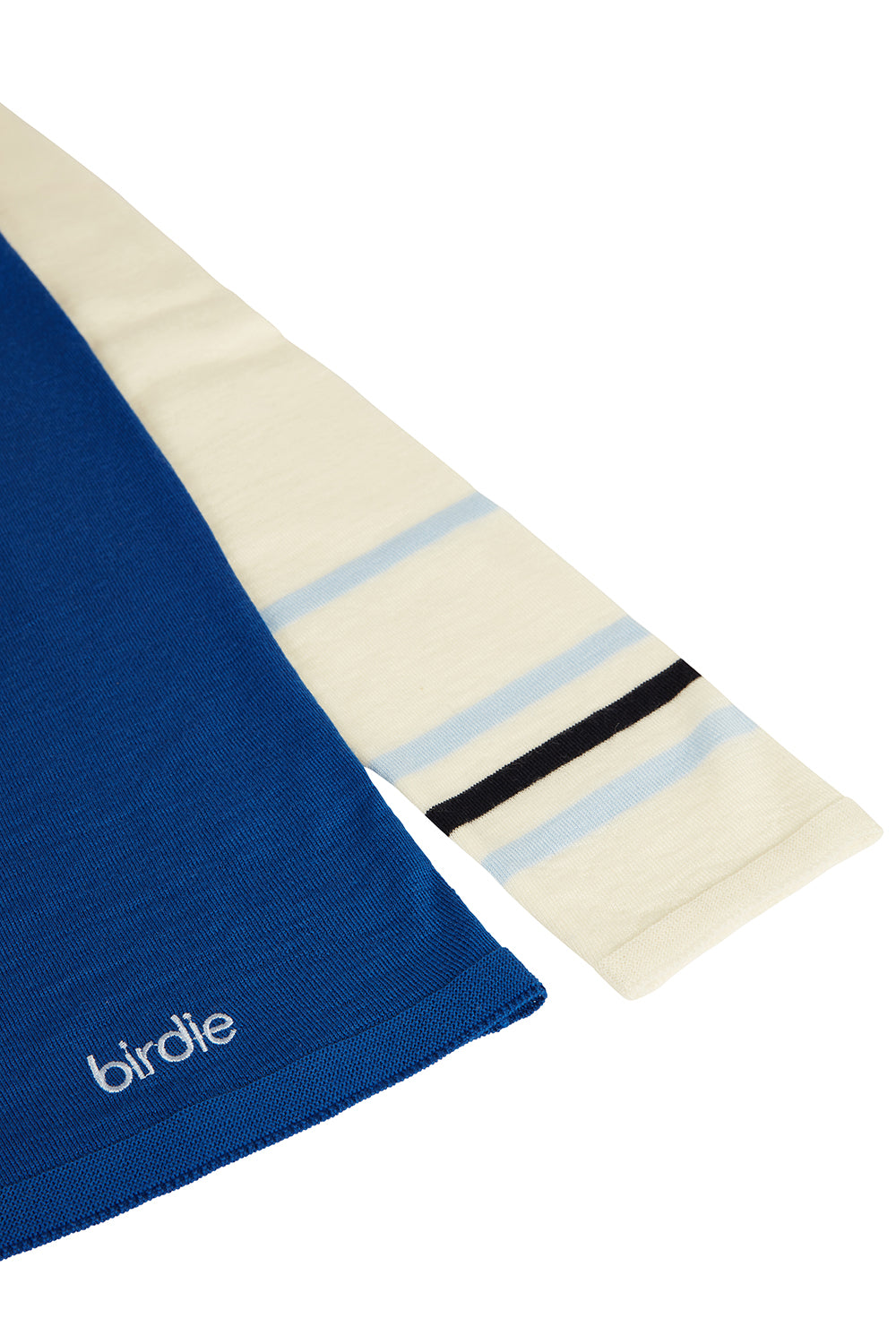 Under-Birdie base layer in Cobalt, sky blue & cream