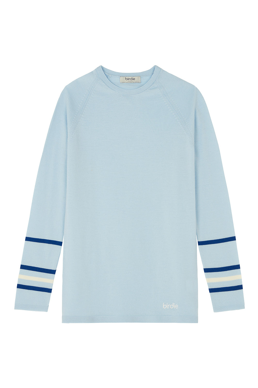 Under-Birdie base layer in sky blue, royal blue & cream
