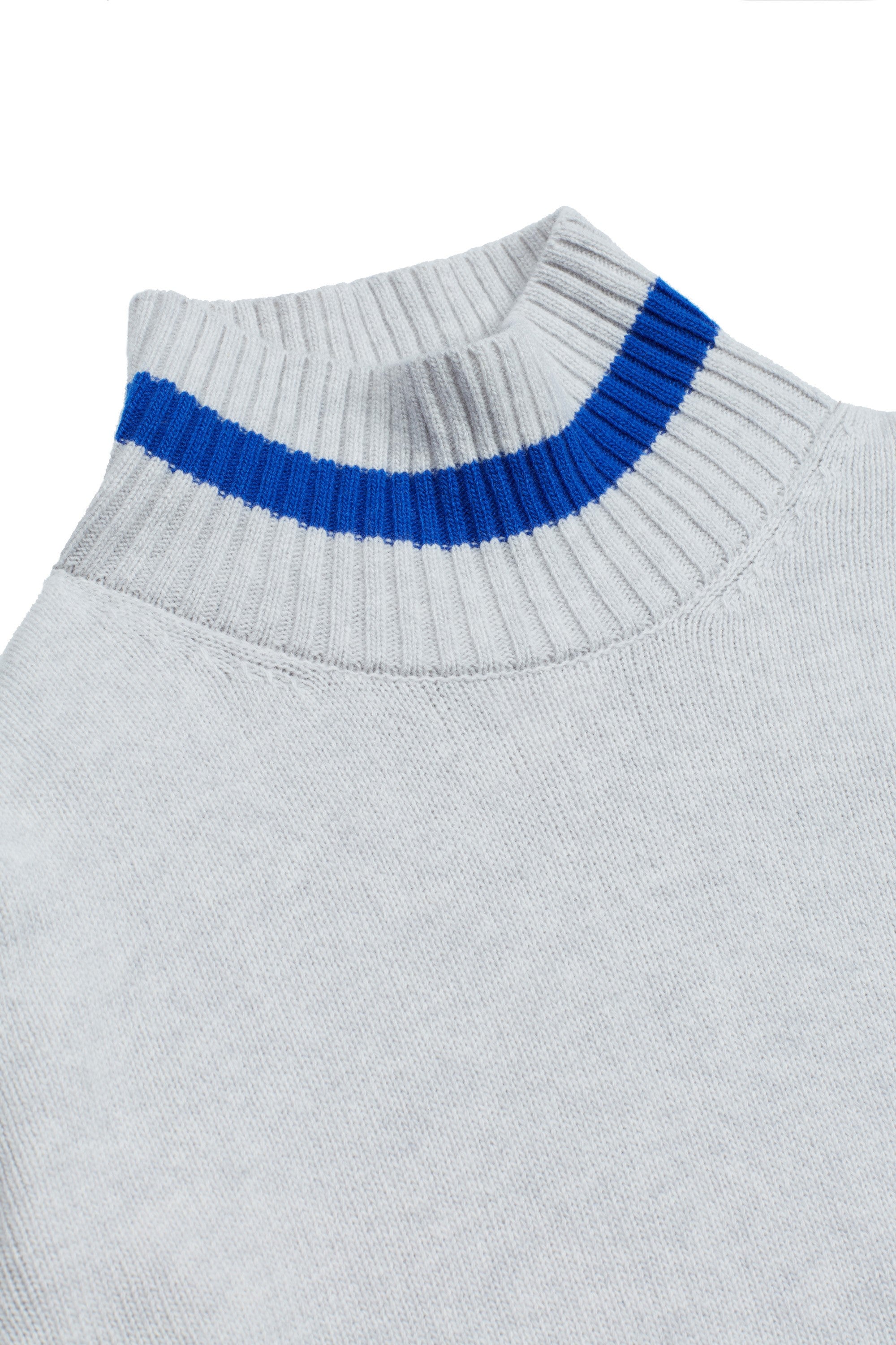 Birdie Funnel Neck in Silver Grey & Royal Blue