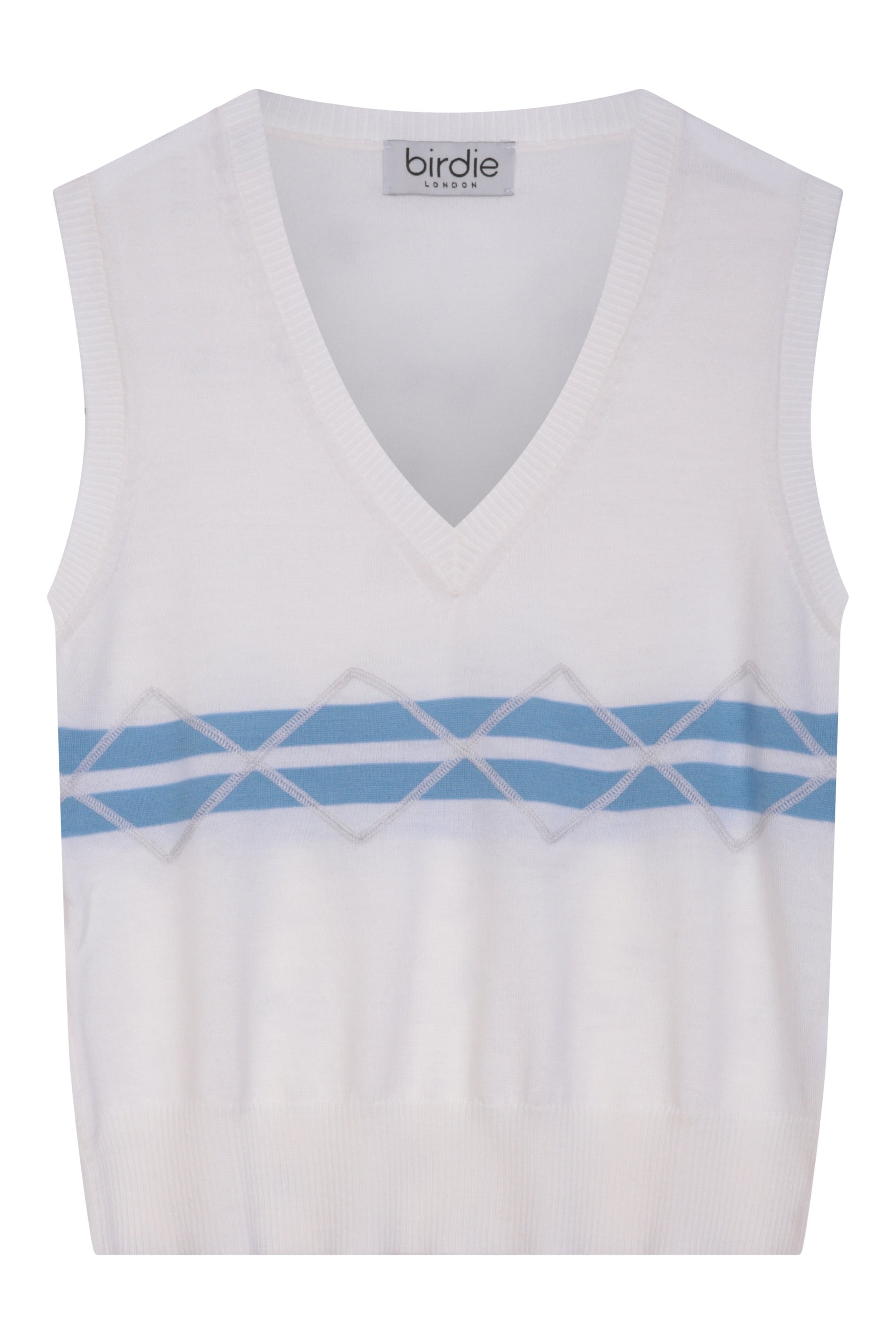 Tank in white & powder blue