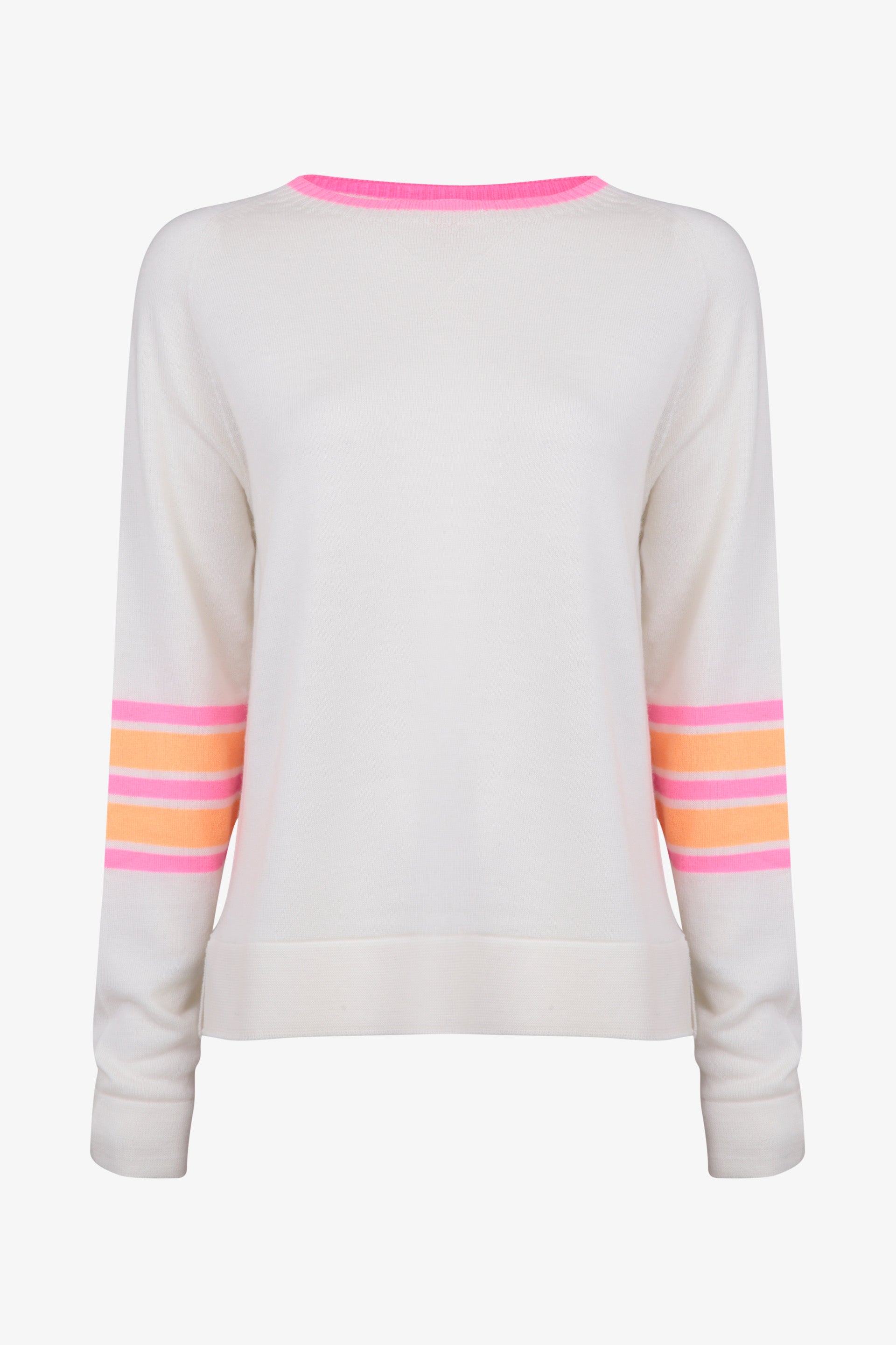 Ladies crew jumper in pale cream