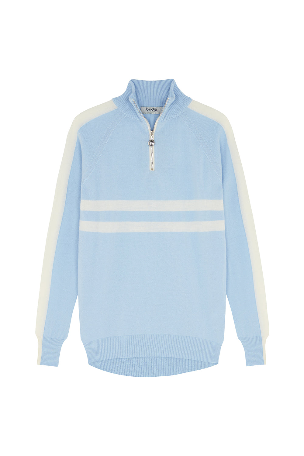 Birdie 12 zip jumper in Sky & Soft Cream