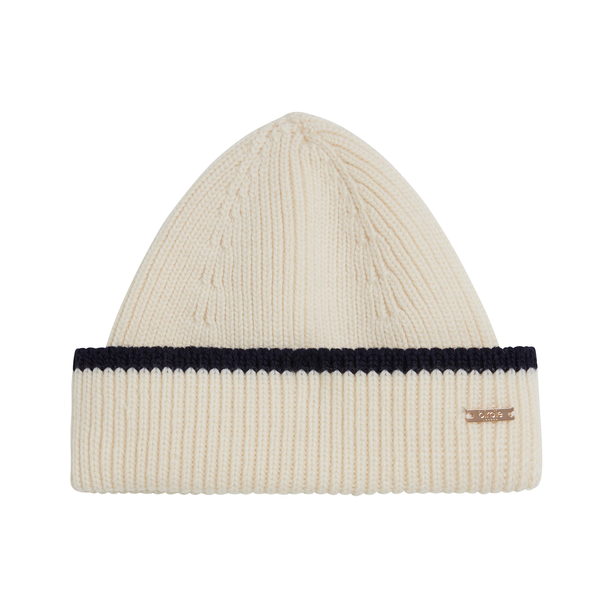 Cream & Navy Beanie