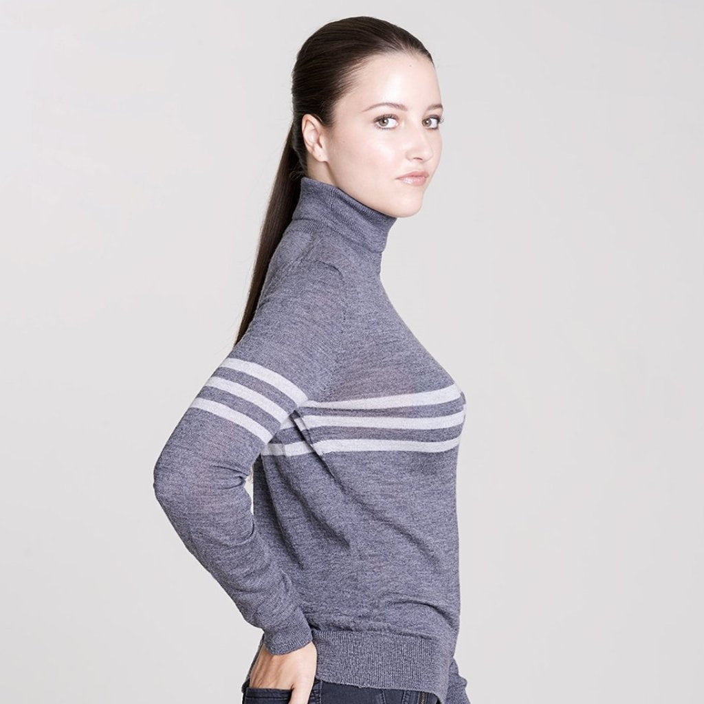 grey merino polo neck