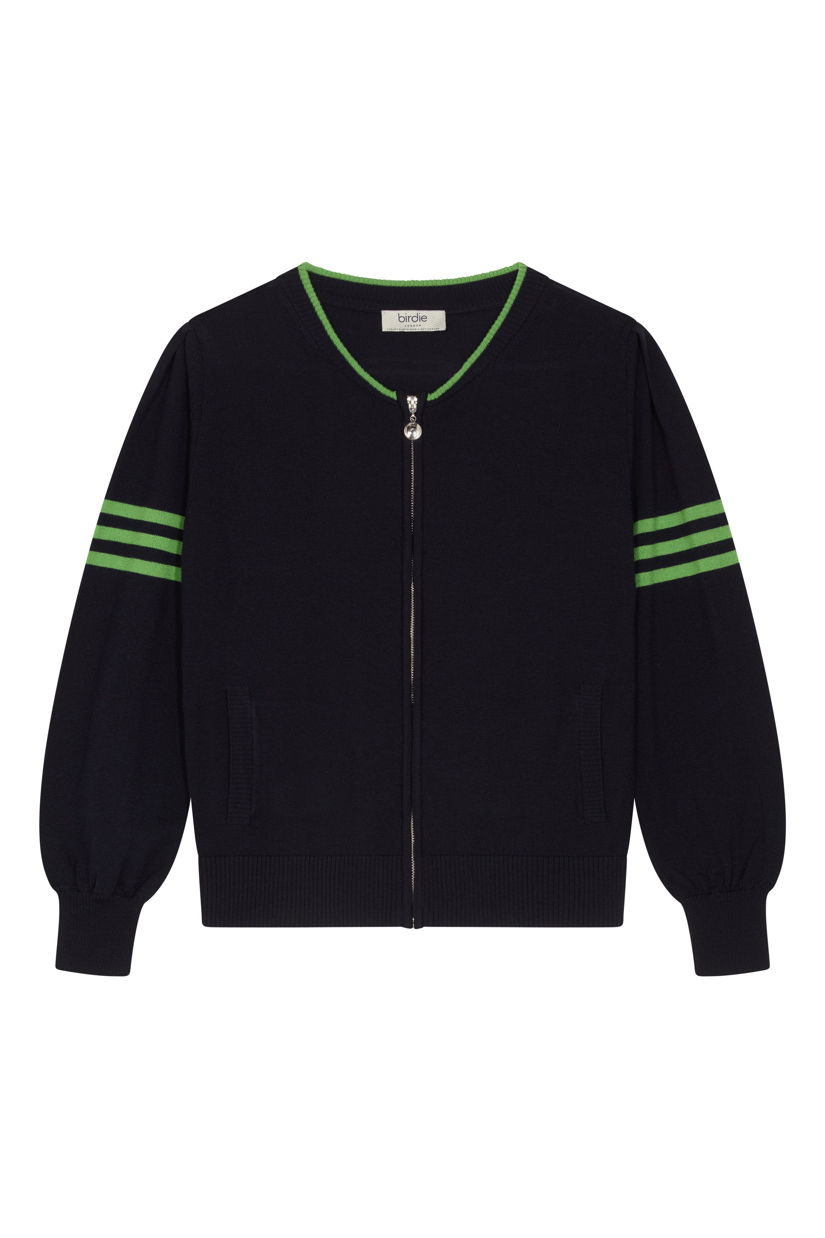Birdie Ladies Bomber Navy Blue & Apple Green
