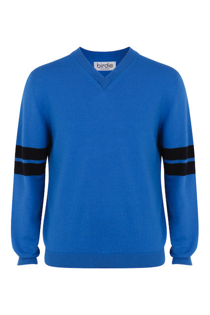 Mens V Neck in cobalt blue
